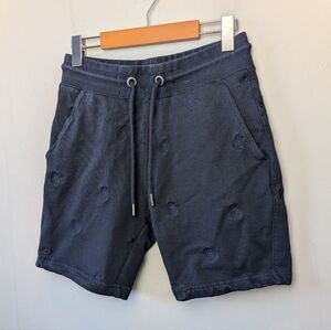 PSYCHO BUNNY Unisex Short Size XXS Navy Blue Embroided Pockets Casual Tennis